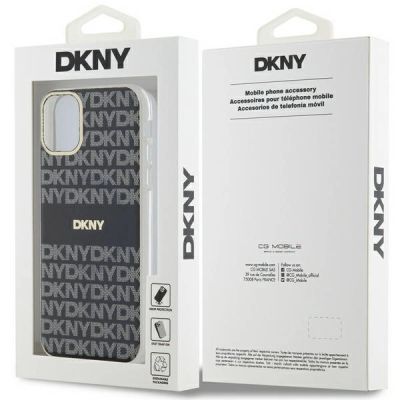 7. Etui DKNY IML Mono & Stripe MagSafe na iPhone 11 / Xr - czarne
