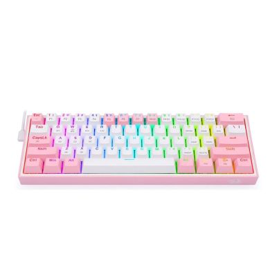 3. REDRAGON K616 Fizz Pro white/pink klawiatura USB + RF Wireless + Bluetooth Różowy, Biały
