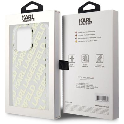 8. Etui Karl Lagerfeld IML Fullover Logo na iPhone 15 Pro - złote