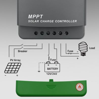3. Solarny regulator ładowania MPPT Qoltec 53663 z czujnikiem temperatury 40A |12V / 24V | LCD | 2 x USB | Bluetooth | APP | GEL | LiFePO4