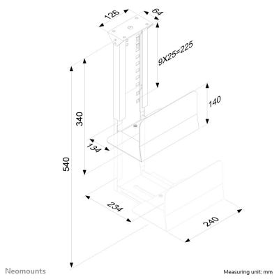 3. Neomounts CPU-D200BLACK uchwyt do komputera Uchwyt na procesor montowany na biurku Czarny