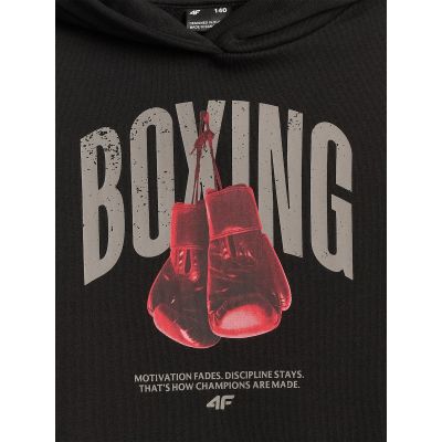 7. Bluza dresowa regular z kapturem chłopięca 4F 4FJRSS26TSWSM2904-20S