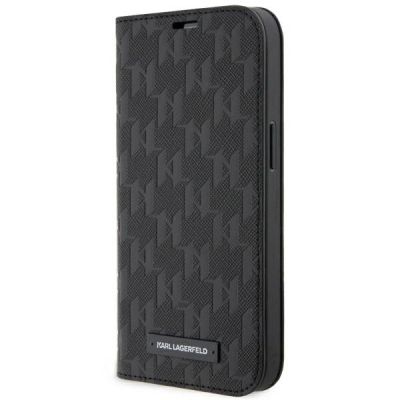 Etui Karl Lagerfeld Saffiano Monogram na iPhone 13 / 14 / 15 - czarne