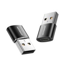 Joyroom adapter przejściówka z USB Typ C (żeński) na USB (męski) 2 szt. czarny (S-H152 Black)