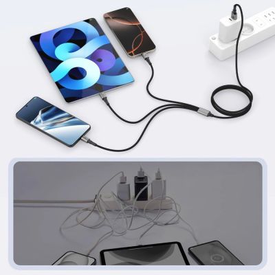 3. Kabel Tech-Protect UltraBoost DNA 3w1 USB-C / Micro-USB / Lightning 120 cm - szary