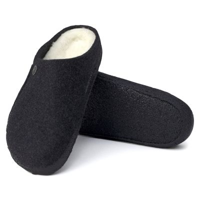 10. Kapcie damskie/męskie ocieplane Birkenstock Anthracite z wełnianego filcu narrow wąskie (1015084)