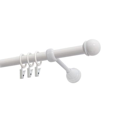 KARNISZ POJEDYNCZY FI 19 MM BIAŁY 480 CM GAŁKA MAX Z KÓŁKAMI  KOWALSKI