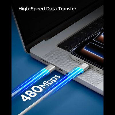 4. Kabel Spigen EB10010CCA Essential USB-C / USB-C 100W 100CM - biały