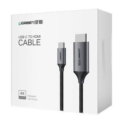 5. Ugreen kabel przewód HDMI - USB Typ C 4K 60 Hz 1,5 m czarno-szary (MM142 50570)
