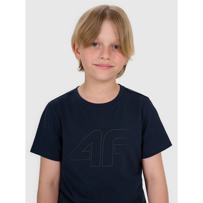4. T-shirt regular z nadrukiem chłopięcy 4F 4FJRMM00TTSHM3255-31S
