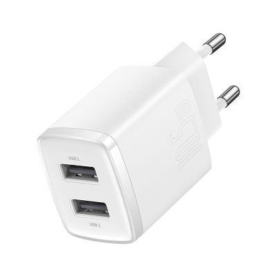 3. Baseus Compact ładowarka sieciowa 2x USB 10.5W biały (CCXJ010202)