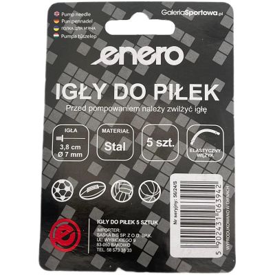 14. ZESTAW IGIEŁ 5SZT Z WĘŻYKIEM DO POMPKI PIŁKI ENERO