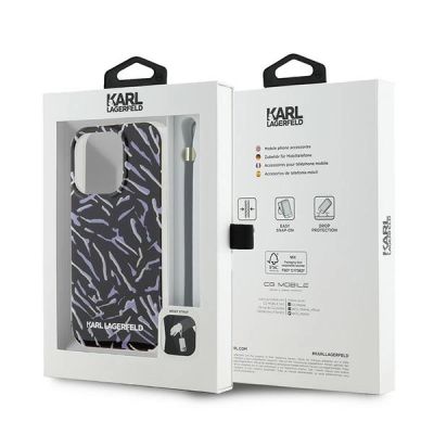 7. Etui Karl Lagerfeld Zebra With Cord na iPhone 15 Pro Max - fioletowe