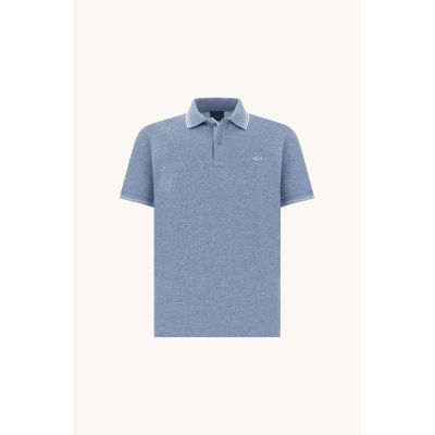 2. Paul&Shark Koszulka polo męska bawełniana zapinana na guziki stalowoniebieska 25411205-991