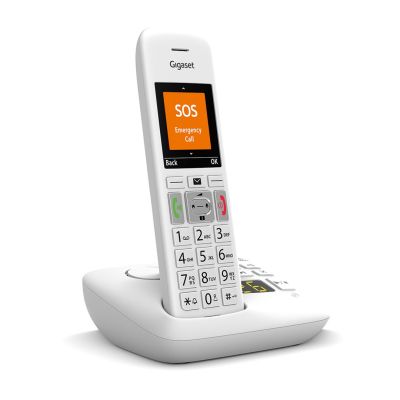 7. Gigaset E390A Telefon w systemie DECT Nazwa i identyfikacja dzwoniącego Biały