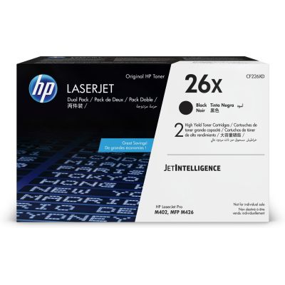 11. HP 26X – zestaw 2 czarnych, oryginalnych wkładów z tonerem XL