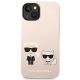 3. Etui Karl Lagerfeld Silicone Karl&Choupette MagSafe na iPhone 14 Plus - jasnoróżowe