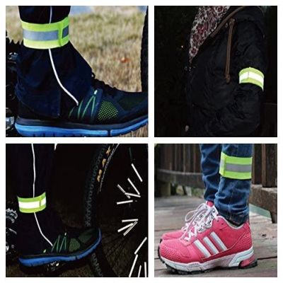 2. Opaska odblaskowa na ramię rower do biegania rzep 4cm pomarańczowy