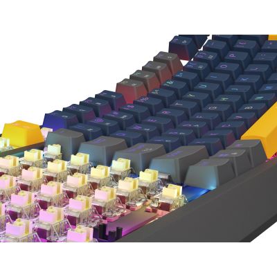 4. GENESIS THOR 230 TKL klawiatura Gaming USB + RF Wireless + Bluetooth QWERTY Czarny, Niebieski, Szary, Pomarańczowy