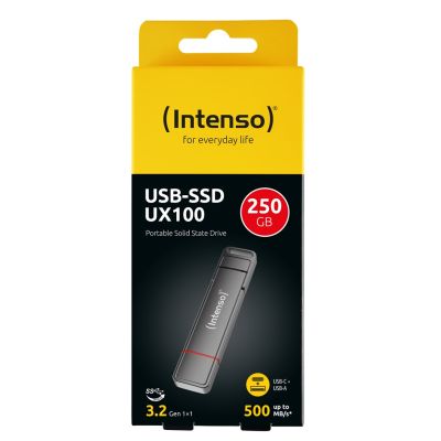 4. Intenso 3850440 Zewnętrzny dysk SSD 250 GB USB Type-A / USB Type-C 3.2 Gen 1 (3.1 Gen 1) Antracyt