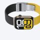 4. Zestaw 2 pasków AMAZINGTHING Blend Band do Apple Watch 45 / 46 / 49 mm - żółto-czarny / czarny