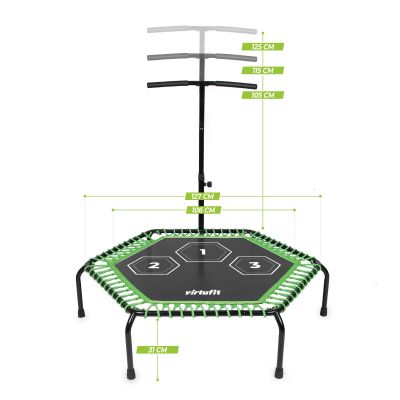 6. VIRTUFIT TRAMPOLINA FITNESS PRO Z UCHWYTEM - CZARNA - 127 CM