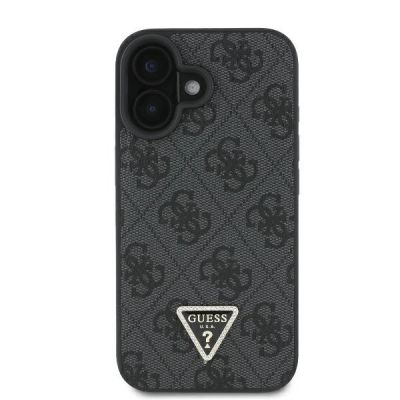 3. Etui Guess Leather Metal Logo Strass Crossbody na iPhone 16 - czarne