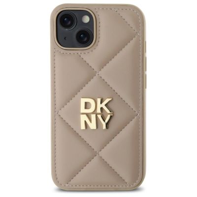 3. Etui DKNY Quilted Stack Logo na iPhone 14 - beżowe