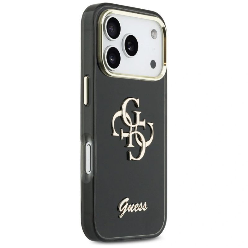 4. Etui Guess IML 4G Script Metal na iPhone 17 Pro - czarne