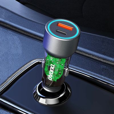 2. Ładowarka samochodowa Dudao R4T 25W USB-A / USB-C - szara