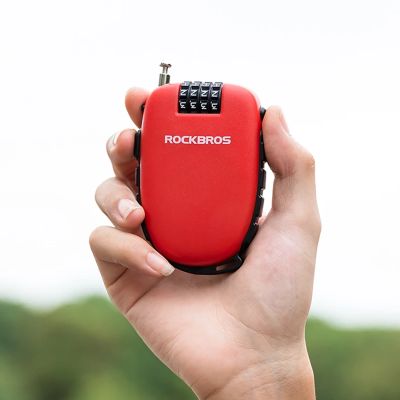 12. Zapięcie rowerowe Rockbros 32420981001 z linką zwijaną - czerwone