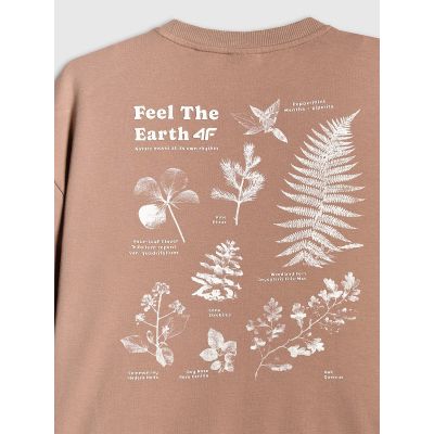 7. T-shirt regular z nadrukiem damski 4F 4FRSS26TTSHF3704-83S