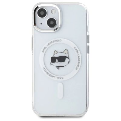 3. Etui Karl Lagerfeld IML Metal Choupette Head MagSafe na iPhone 15 - białe