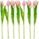 11. BUKIET 7 TULIPANÓW RÓŻOWYCH 31CM JAK ŻYWYCH DEKORACJA WIOSENNA