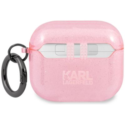 2. Etui Karl Lagerfeld Glitter Choupette na AirPods 3 - różowe