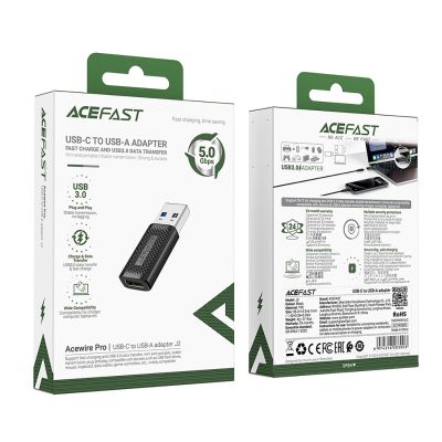 5. Adapter Acefast J2 USB-C 3.0 (żeński) do USB-A 3.0 (męski) 5Gb/s - czarny