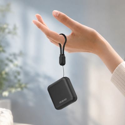 7. Powerbank ultrakompaktowy Dudao K22+ 10000mAh 22.5W USB-C z zawieszką / kablem - szary