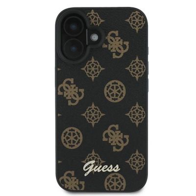 3. Etui Guess Peony Script MagSafe na iPhone 16 Plus - czarne