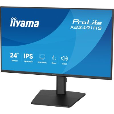 37. iiyama ProLite XB2491HS-B1 monitor komputerowy 60,5 cm (23.8") 1920 x 1080 px Full HD LCD Czarny