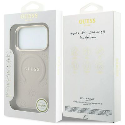 8. Etui Guess Saffiano Peony & Ring MagSafe na iPhone 17 Pro Max / 18 Pro Max - różowe