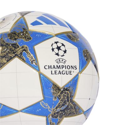 3. Piłka nożna adidas UCL Mini 25/26 League Stage biało-niebiesko-złota JP1544