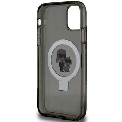 7. Etui Karl Lagerfeld Ring Stand Karl&Choupettte MagSafe na iPhone 11 / Xr - czarne