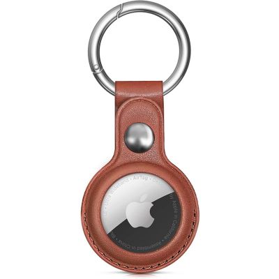 6. Etui do Apple AirTag z ekoskóry - czarne, brązowe, czerwone, niebieskie - 4 sztuki