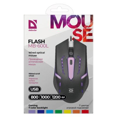 7. DEFENDER MYSZ PRZEWODOWA FLASH MB-600L OPTIC LED 1200 DPI 4P 52600