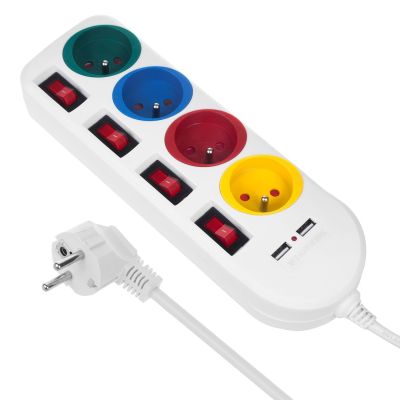 6. MACLEAN LISTWA ZASILAJĄCA 4 GNIAZDA 2XUSB MCE229W