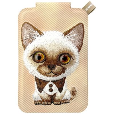 Portfel Magnetyczny Nimmy New Big-Eye Cute Pets 2.0 Cat ze stojakiem na telefon - brązowe