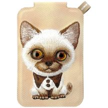 Portfel Magnetyczny Nimmy New Big-Eye Cute Pets 2.0 Cat ze stojakiem na telefon - brązowe