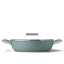 Smeg DPF2812EGM Pfanne, 28 cm, Keramik, Edelstahlgriffe, Smaragdgr?n