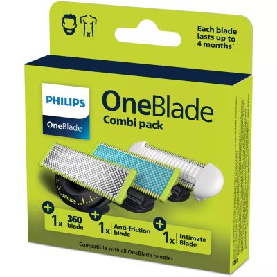 4. Philips Norelco OneBlade OneBlade QP936/50 Ostrza: 1 × 360, 1 × Anti-Friction, 1 × SkinProtect