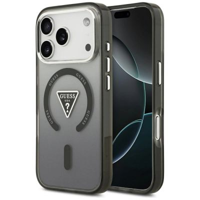 Etui Guess IML Gradient Triangle Logo MagSafe na iPhone 17 Pro - czarne